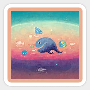 cute blue whale Sticker